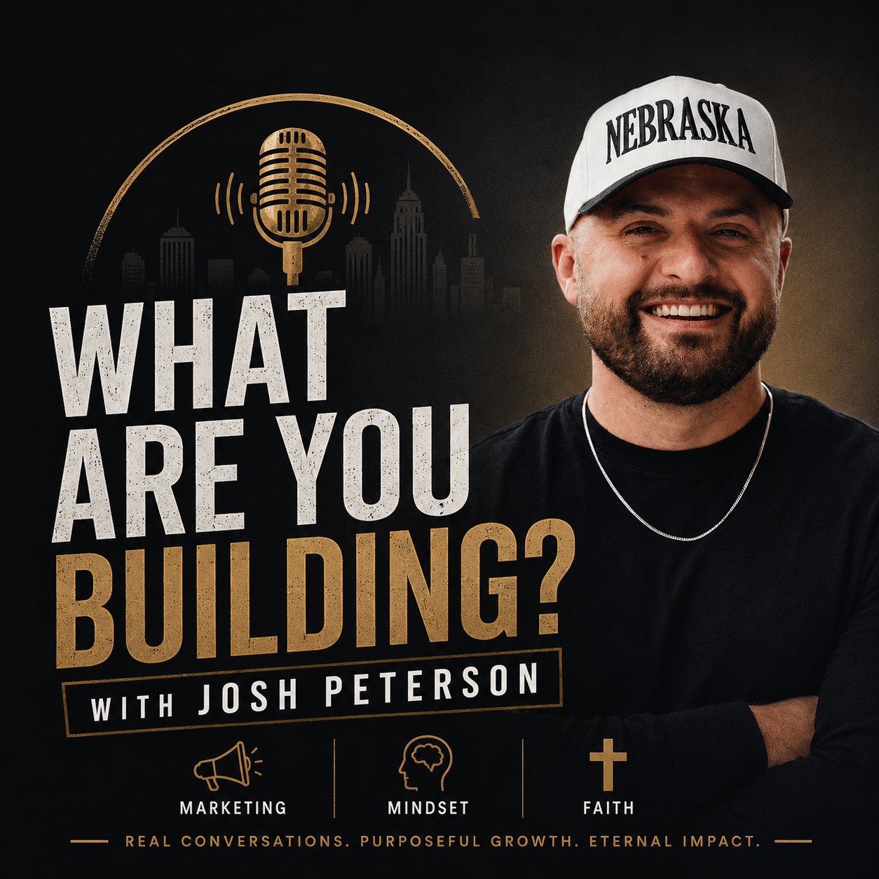 What Are You Building? podcast cover art with Josh Peterson